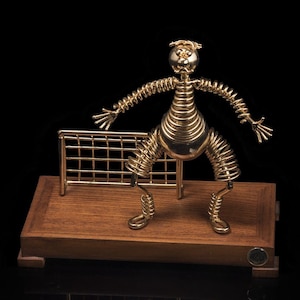 Handmade Goalkeeper Sculpture: Unique Soccer Player Gift