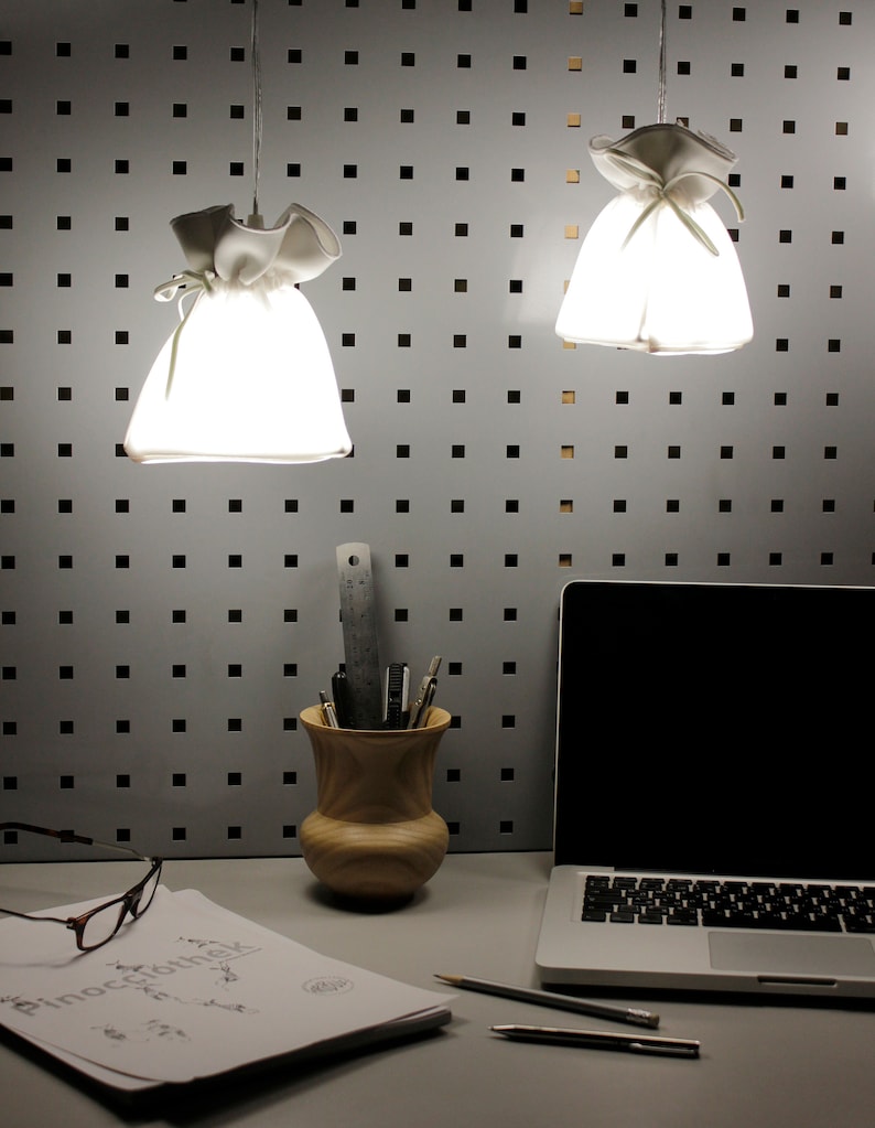 Lamps Set LIGHT BAGS three Pieces White Fabric Lampshade Etsy