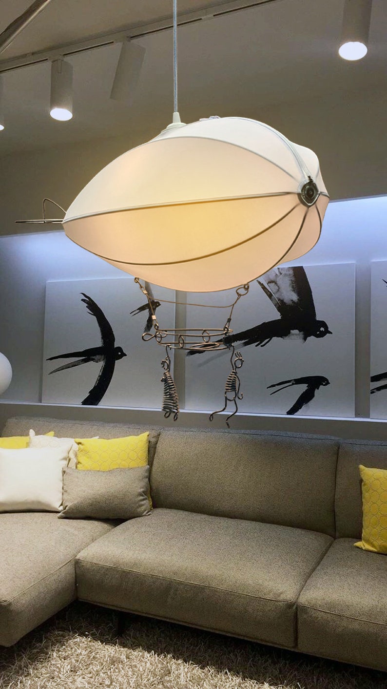 Zeppelin Pendant Light Shade, Fabric Dirigible Lamp, Personalized Gift bild 5