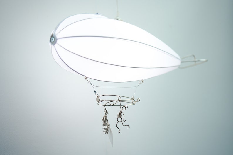Zeppelin Pendant Light Shade, Fabric Dirigible Lamp, Personalized Gift bild 4
