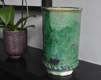 Made in Oaxaca 20th Century Mexican Ceramic Jar Moroccan Influenced Shape /& Danish Decoration
