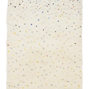 Small Confetti Berber Rug MW001  146 x 90cm Handmade Beni Ouarain Rug, Handwoven Wool, Bohemian Rug, One Of A Kind, White Shaggy Rug