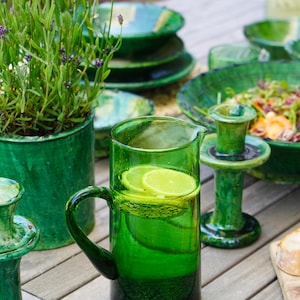 SUMMER SALE Recycled Moroccan Glass Water Jug/Pitcher, Le Verre Beldi, Sustainable, Reclaimed Glass, Handblown Glass, Colourful Glass