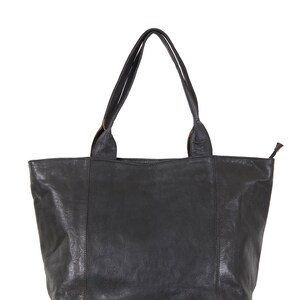 MID-SEASON SALE Moroccan Medium Sized Mid-Brown Leather Tote Bag, Handmade Bohemian Shoulder Shopper, Premium Quality Travel Black