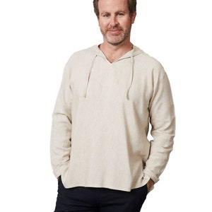 Mens top linen pullover
