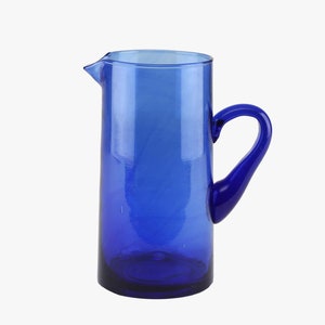 Carafe à eau marocaine en verre recyclé, Le Verre Beldi, durable, fait main, verre de récupération, verre soufflé à la main, verre coloré image 9