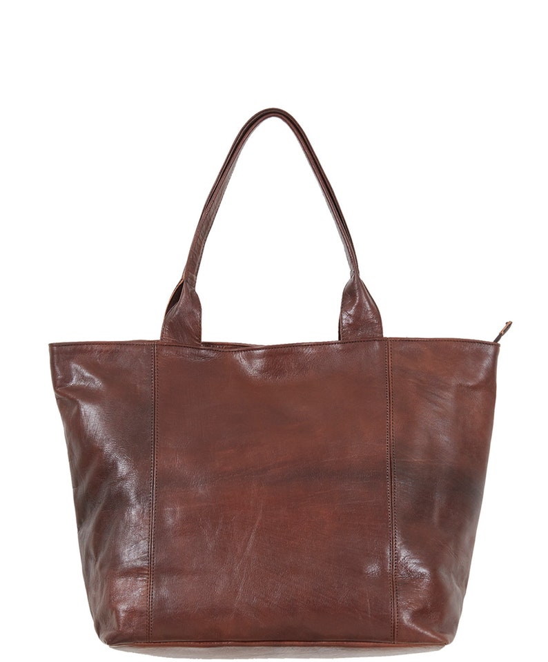 MID-SEASON SALE Moroccan Medium Sized Mid-Brown Leather Tote Bag, Handmade Bohemian Shoulder Shopper, Premium Quality Travel Brown