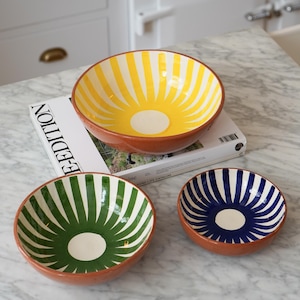 PAYDAY SALE Moroccan Sunburst Bowl, Hand-Painted cereal Bowl, Moroccan Fruit Bowl