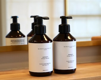MID-SEASON SALE Luxury Orange Blossom Liquid Hand Cream and Hand Soap Set, Moroccan Orange Blossom, Argan Oil Hand Cream