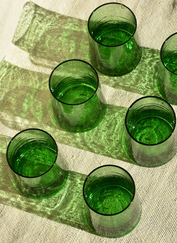 Recycled Moroccan Green Tumbler/highball Glass, Sustainable