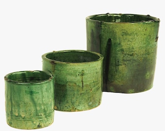 Fioriera/vaso Tamegroute vintage marocchino, piccolo, medio, grande, ceramica smaltata fatta a mano, vaso decorativo, vaso per piante, vaso per utensili, decorazione per la casa