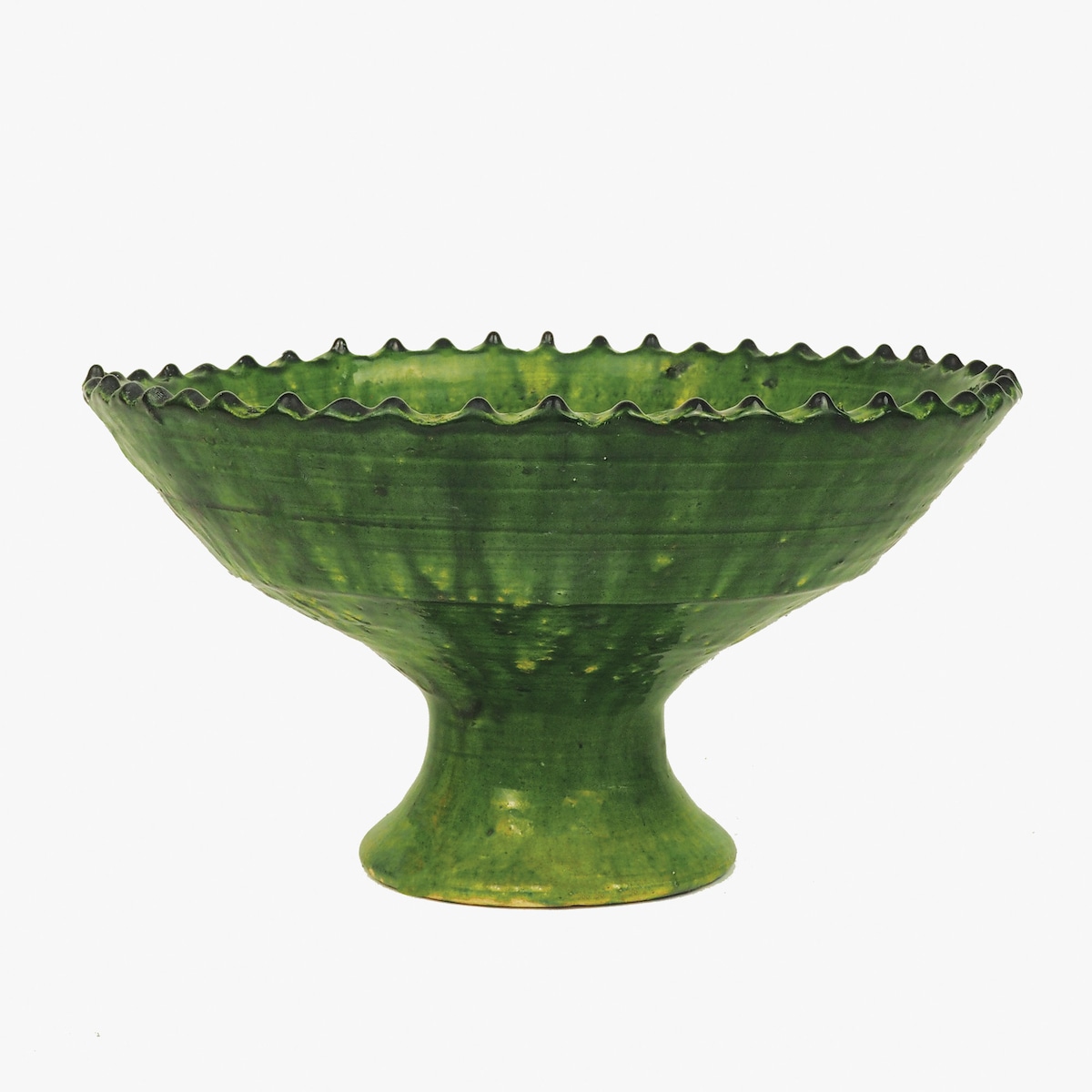 Moroccan Tamegroute Green Glazed Large Bowl