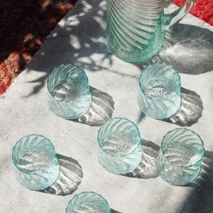 Recycled Moroccan Clear Twist Tumblers/Highball, Gin Glass, Espresso Glass, Dessert Glass, Sustainable, handmade, Handblown