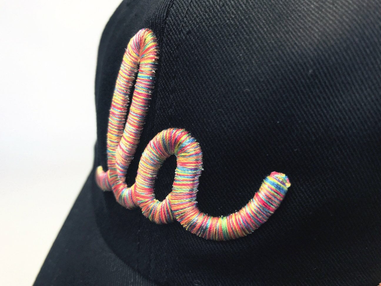 LA Cursive Multi 3D Thread Baseball Cap “dad Hat” (black) - Etsy