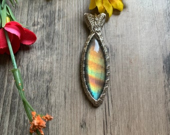 Sterling zilveren regenboog labradorite ambachtelijke magische talisman Keltische hanger kettingen