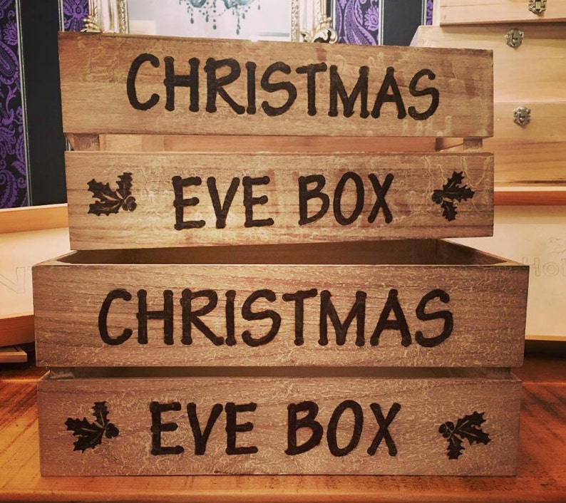 Christmas Eve Wooden Crate | Etsy