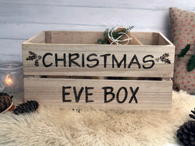 Christmas Eve Wooden Crate Etsy