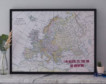 personalised Europe travel map