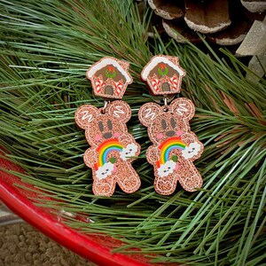 Glitter Mouse Gingerbread Earrings
