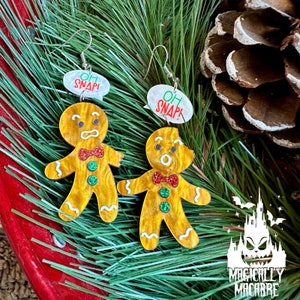 Oh Snap! Broken Gingerbread Man Earrings