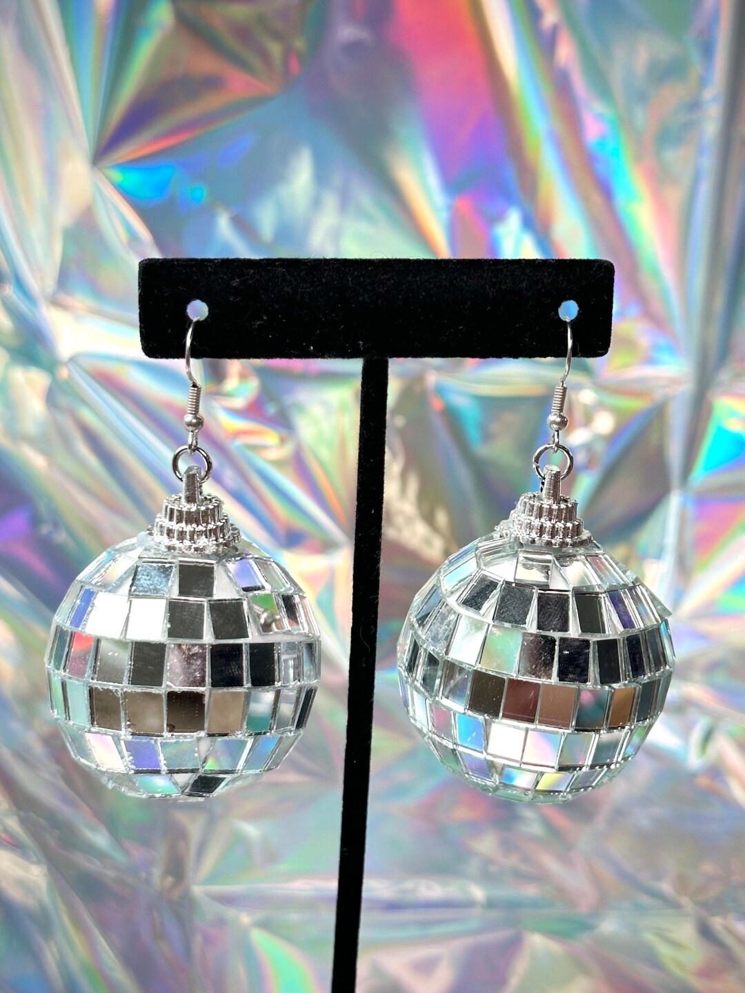 Large Disco Ball Earrings Etsy