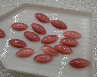 Preciosa Vintage Navette Glass Cabochons - Moonshine Rose (00375) | Perfect for Dancewear, Bridal Accessories, and Jewellery Creations