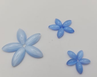 Genuine Preciosa Vintage Navette Cabochons - Moonshine Blue (00377) | For Nail Art, Costume Design, Craft Projects and Jewellery Making