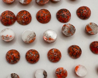 Preciosa Vintage Round Cabochon - Marble Coral (03298) | Vintage and Rare crystals | Various Sizes for craft, costumes and nail art