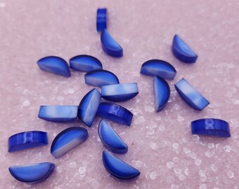 Genuine Preciosa Vintage Crescent Cabochon - Cobalt (04974) | Rich Deep Blue for Jewellery and Card Making, Unique, Elegant Design Elements