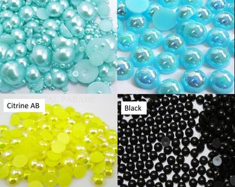 Zodiac Resin Flatback Pearls | High-Quality Cabochons in Various Sizes and Colours for Crafts and Costumes