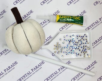 Zodiac Pumpkin Blinging Kit - Ghostly White - DIY Craft Kit with Crystals for Halloween, Autumn  and Fall Decorations | Spooky Craft