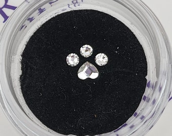 Dazzle Your Smile with Crystal Parade Tooth Gem Kit - Unique Paw Print Swarovski Crystals for Sparkling Teeth & Nail Art