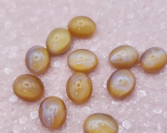 Genuine Preciosa Vintage Oval Cabochon - Sand Opal (04336), Perfect for Jewellery Making, Nail Art, Crafts, Card Making and Costumes