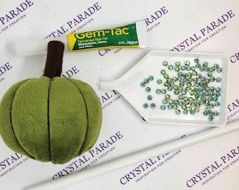Zodiac Pumpkin Blinging Kit - Screaming Green - DIY Craft Kit with Green Crystals for Halloween, Autumn  and Fall Decorations | Spooky Craft