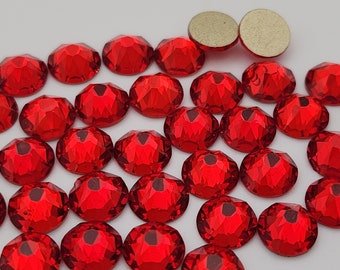Zodiac Non Hotfix Crystals Light Siam for Nail Art, Dance Costumes, Crafting, Bright Red Embellishments for Ballroom & Ice Skating Outfits
