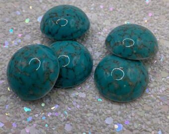 Preciosa Vintage Round Cabochon - Marble Turquoise (03191) | Vintage and Rare crystals | Various Sizes for craft, costumes and nail art