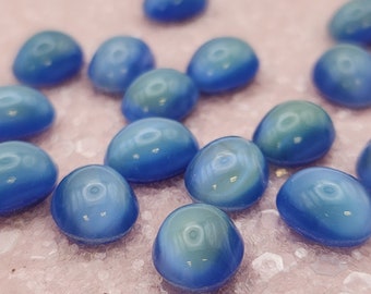 Preciosa Oval Cabochons -Blue/Green (04335), Ideal for Jewellery Making, Costume and Decorative Crafts, Vintage