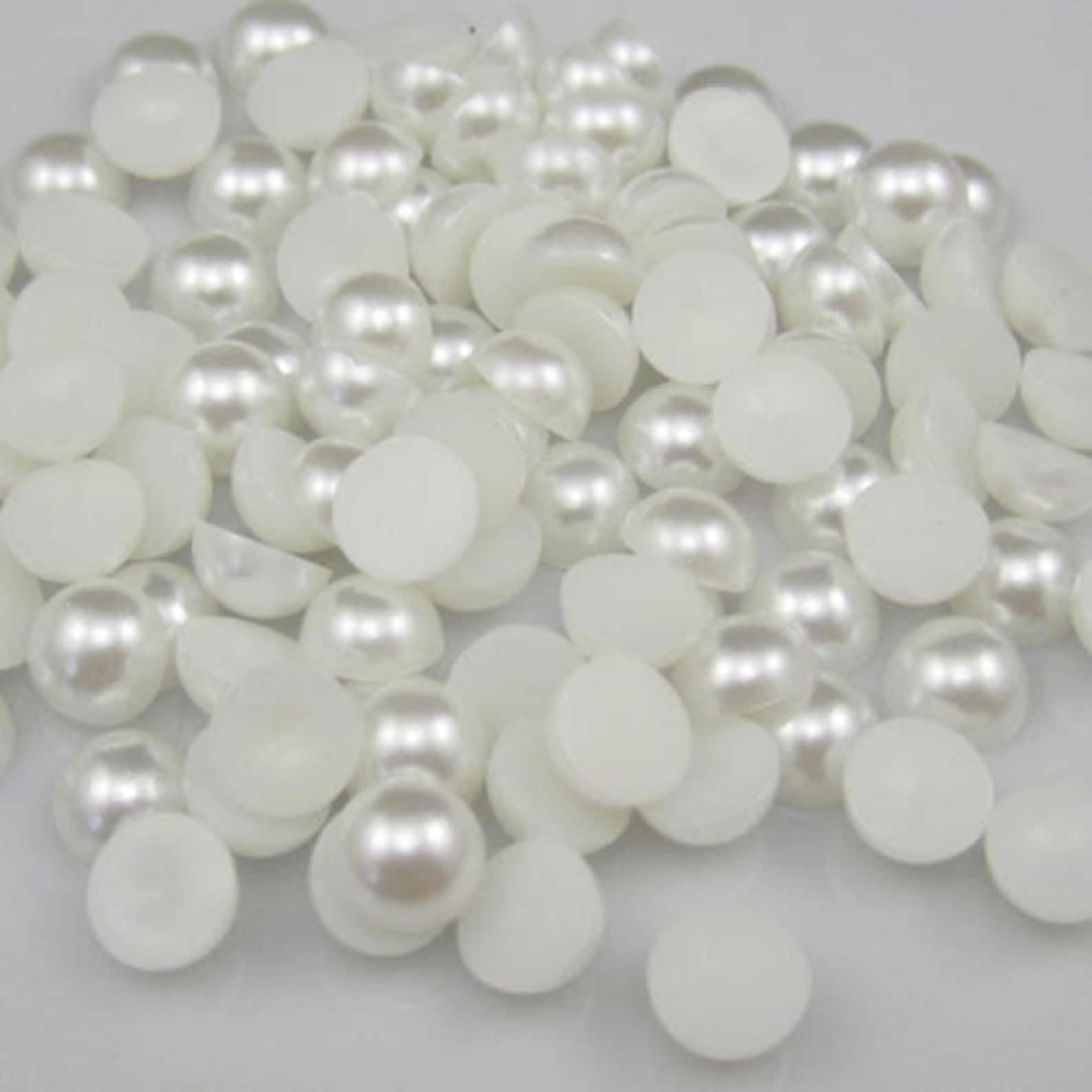 Resin Flatback Pearl Half Pearls 8mm 12mm Etsy UK
