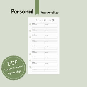 Personal: "What you love" Passwort Manager für Personal (A6) Planer - Notiere deine Passwörter & Zugangsdaten für Webseiten und Accounts