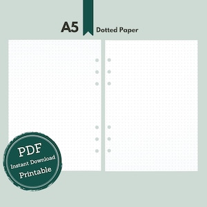 A5 Planner Inserts dotted / Dot-Grid Paper for A5 Planners