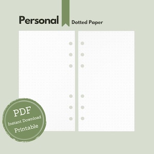 Personal Planner Inserts with Grid-Dot / Dotted Paper for Personal Planners