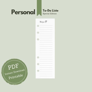 Personal // Slim note inserts in the style What you love - Special Edition // Personal calendar inserts for your notes // PDF for printing
