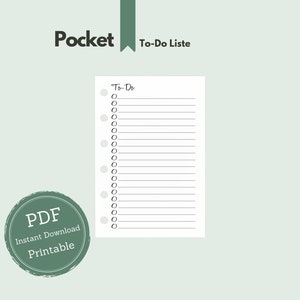 Pocket: To-Do list in the style &quot;Honey&quot; / To Do list for A7 ring binder planners / note sheets / task list / pocket calendar inserts / printable