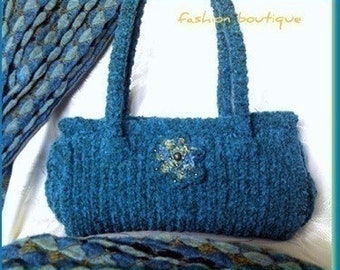 Handgemachte Tasche, Gehäkelte Handtasche, Handgestrickte Tasche, Häkeltasche, Тurquoise Бlue Handtasche, Luxustasche, Gewebte Tasche, Geschenk für Ihre Lieben