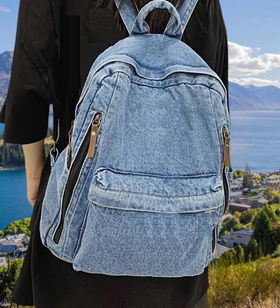 Denim Backpack Unisex - Etsy display picture 3