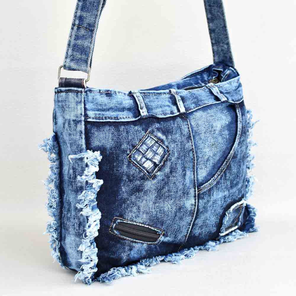 Jeans Bag, Upcycled Denim Bag, Upcycled Denim Shoulder Bag