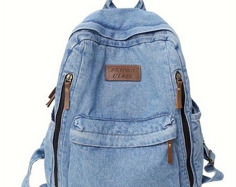 Denim-Rucksack, Jeans-Rucksack, Upcycled-Denim-Rucksack, Upcycled-Denim-Tasche, Denim-Tasche, Denim-Umhängetasche, Jeans-Umhängetasche