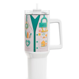 Pediatric Nurse Scrub Jacket Illustration Tumbler | 40oz Medical Provider Design
