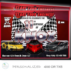 Lamborghini Birthday Invitation: Race Car Party (Digital)