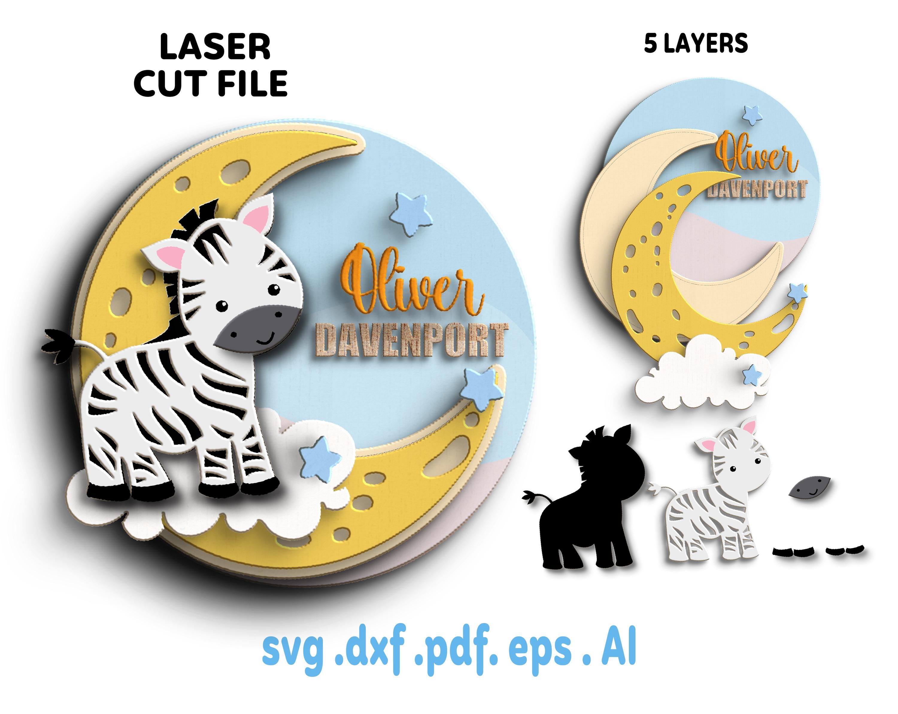 Baby Name Sign SVG Bundle: Laser Cut Nursery Animals (digital Download ...